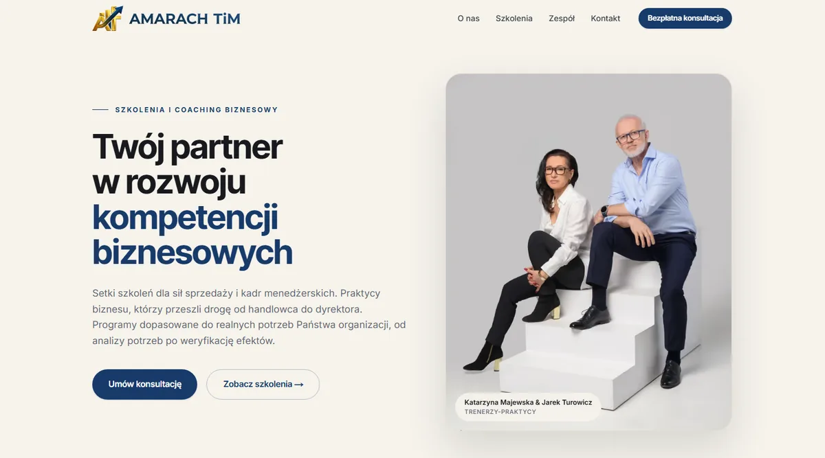 amarachtim.pl home page, desktop view