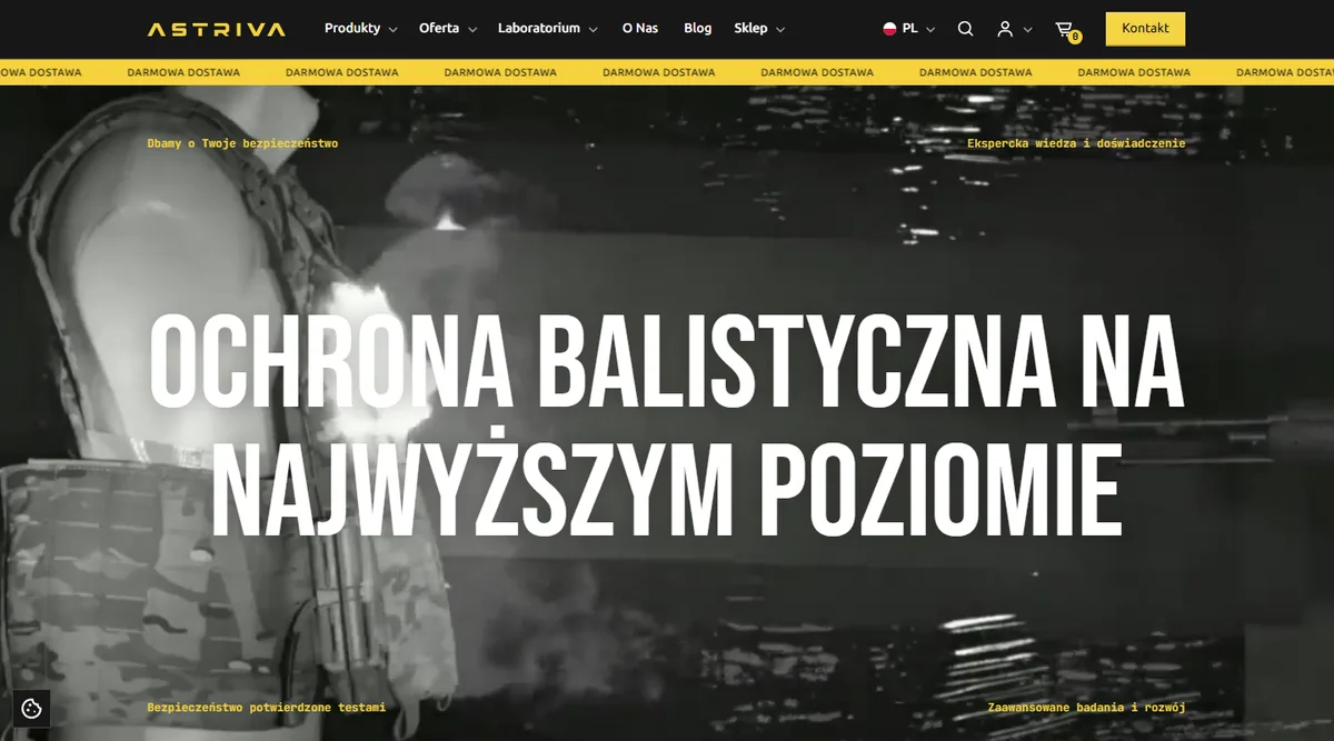 Strona główna astriva.pl – widok desktop